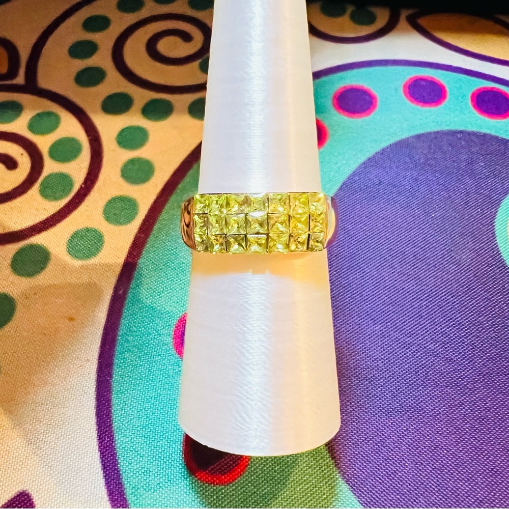 Bomb Party Ring RBP7877 Tell Me I Do LC Peridot on Rose Gold Plating